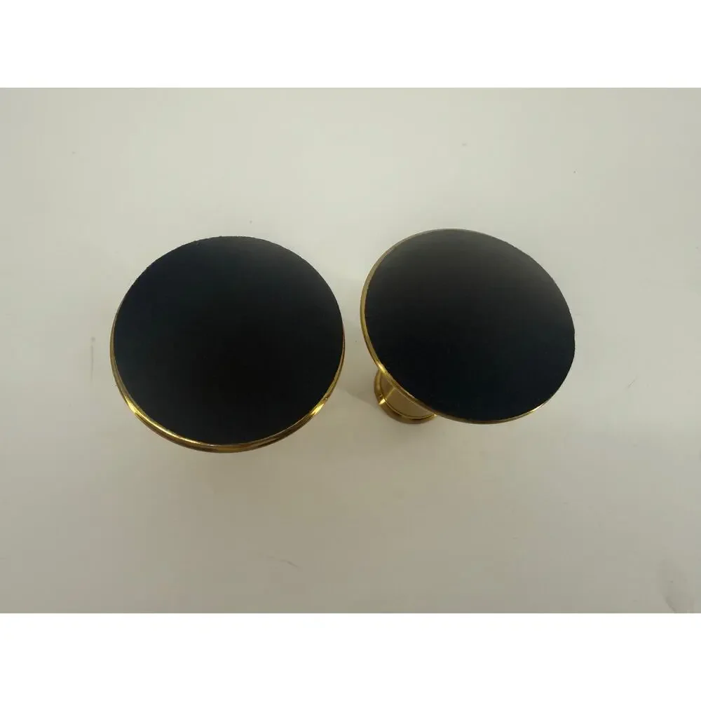 Brass Tone Candlestick Holders Modern Minimalist Taper Candle Pair Gold